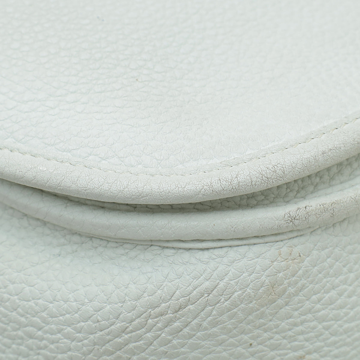 Hermes Blanc Evelyne III Clemence Leather PM Bag