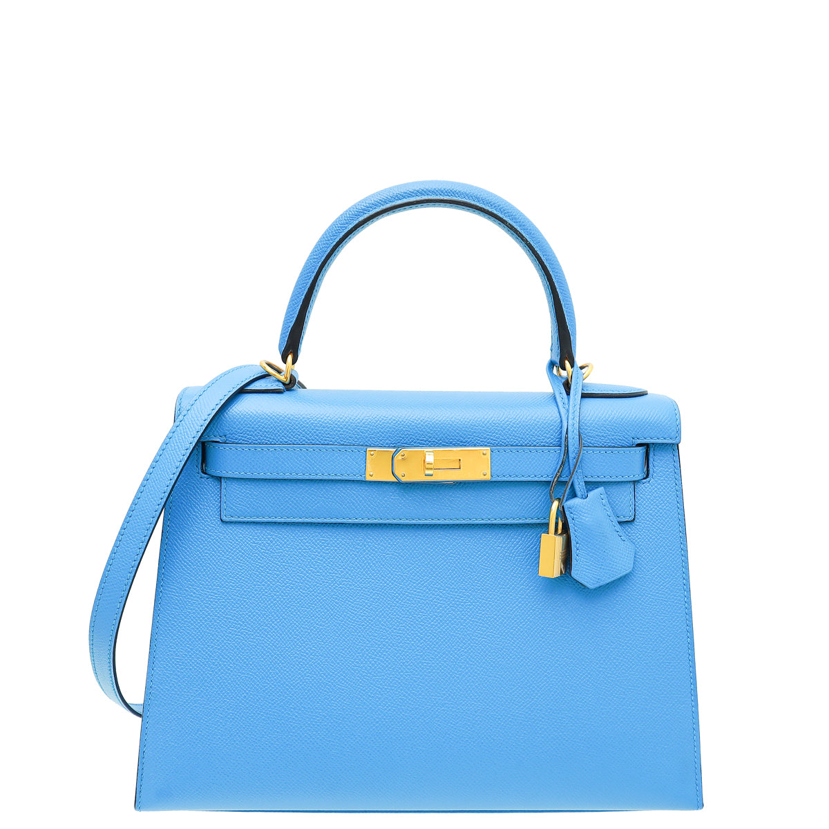 Hermes Bleu Zanzibar Sellier Kelly 28 Bag