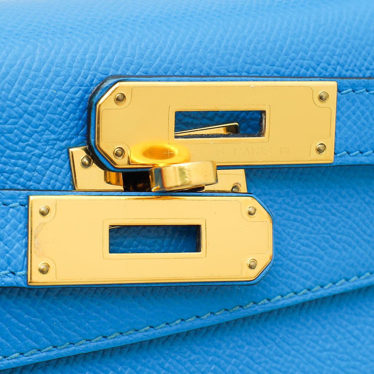 Hermes Bleu Zanzibar Sellier Kelly 28 Bag