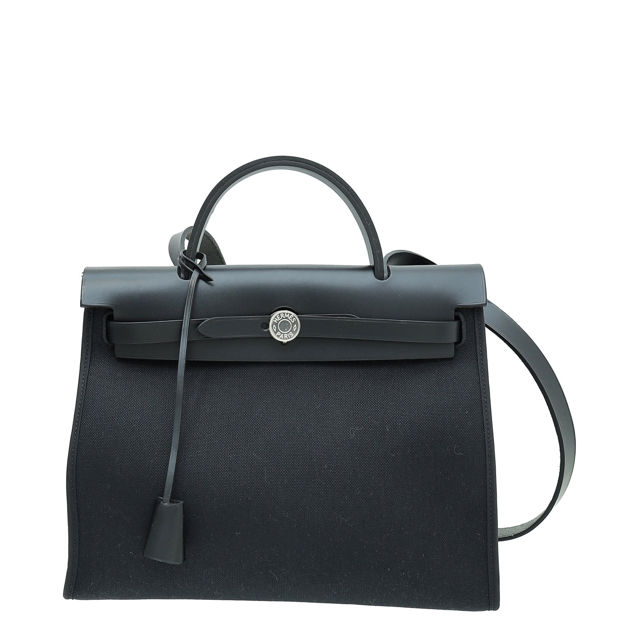 Hermes Noir Herbag Vache Hunter Toile 31 PM Bag