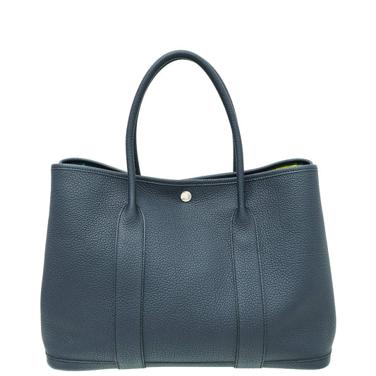 Hermes Blue Indigo Garden Party 36 Bag