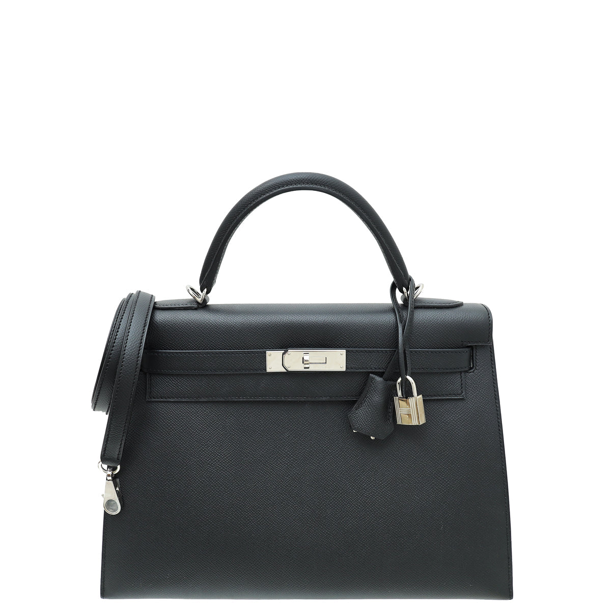 Hermes Noir Sellier Kelly 32 Bag