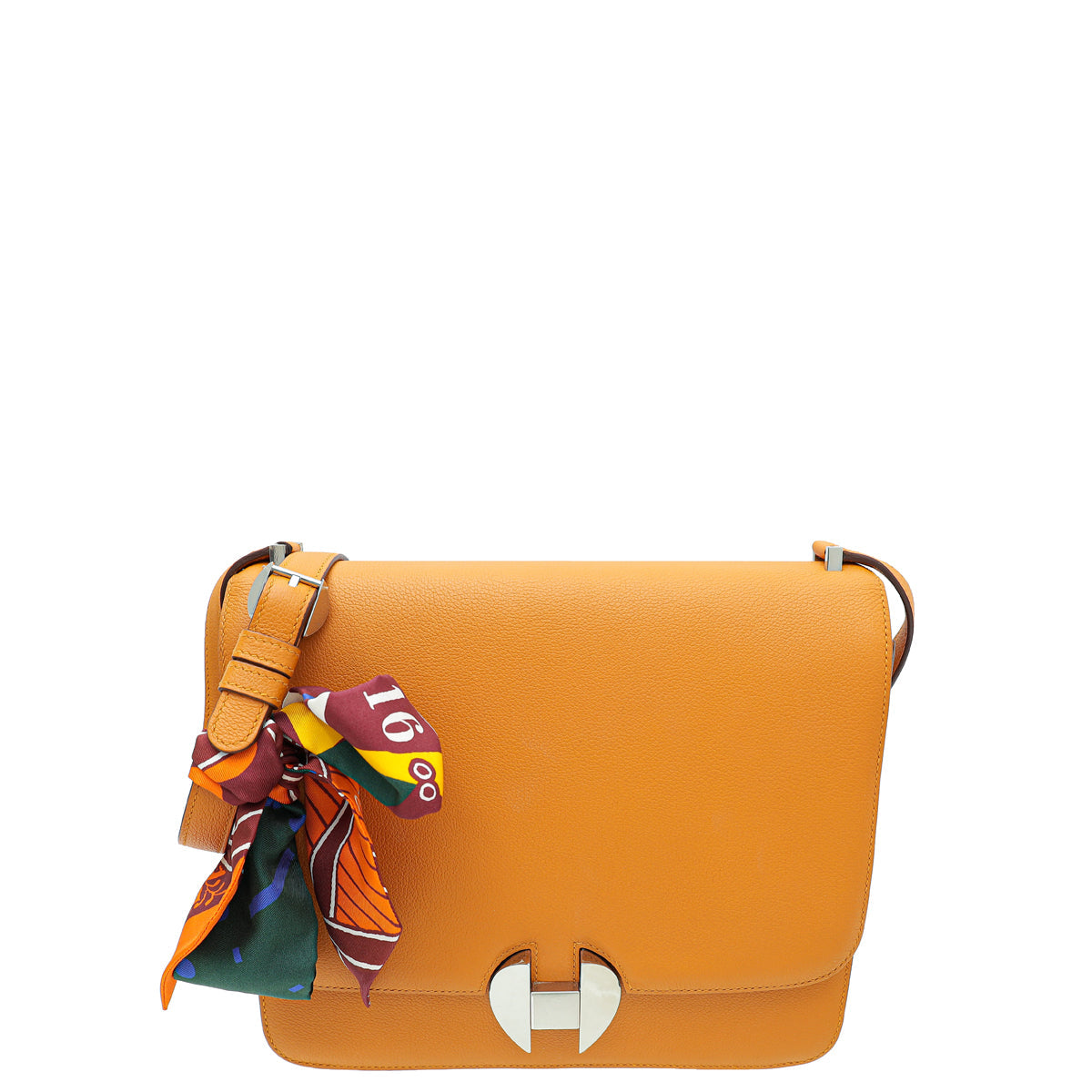 Hermes Apricot 2002 26 Evercolor Bag W/ Twilly