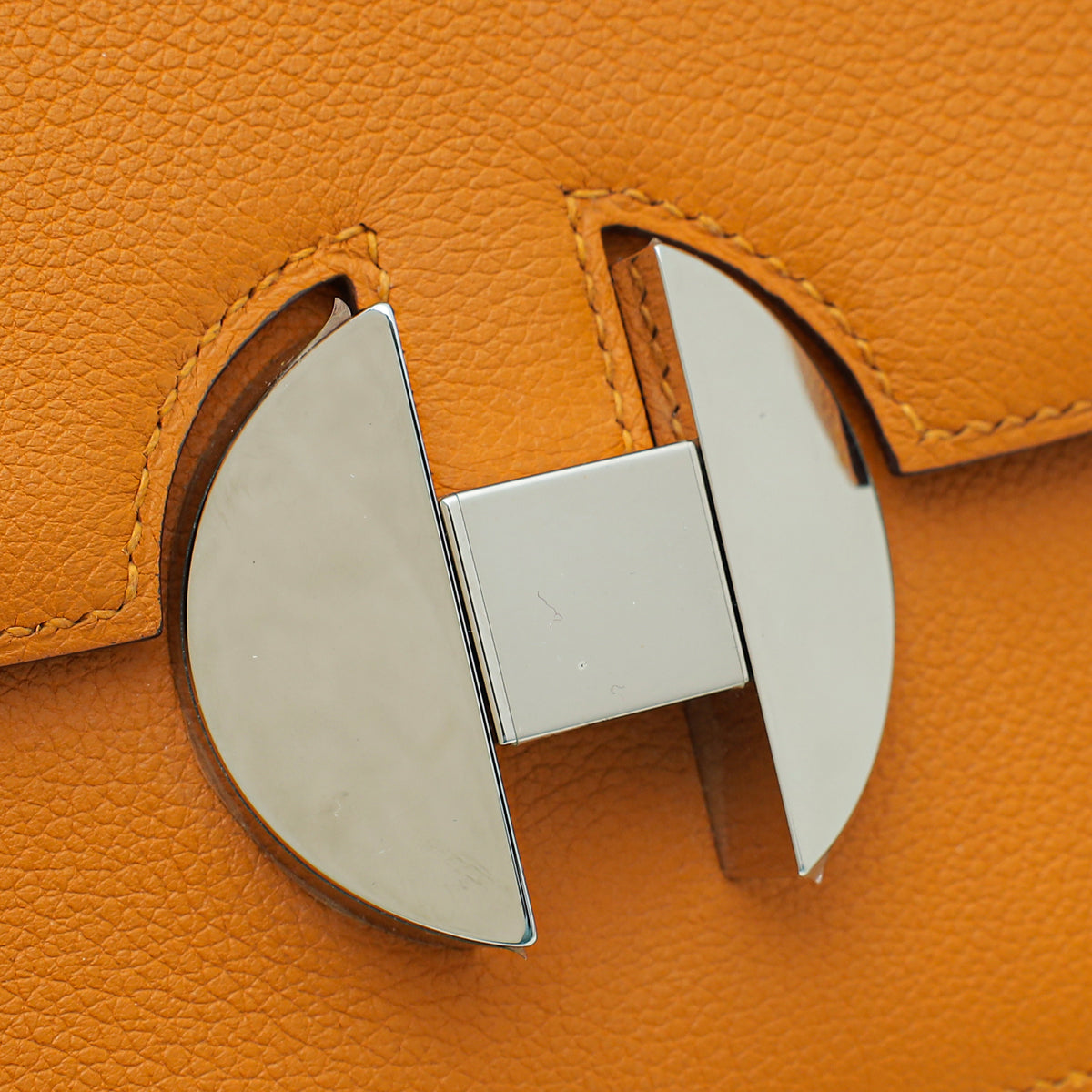 Hermes Apricot 2002 26 Evercolor Bag W/ Twilly