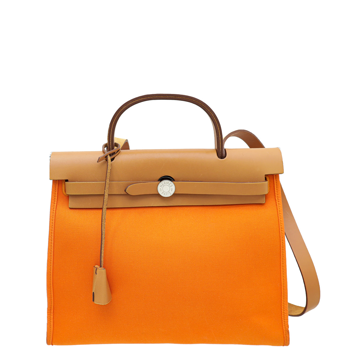 Hermes Bicolor Herbag Sellier Vache Hunter Toile PM Bag