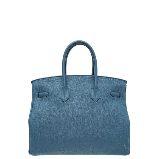 Hermes Blue de Prusse Retourne Birkin 35 Bag