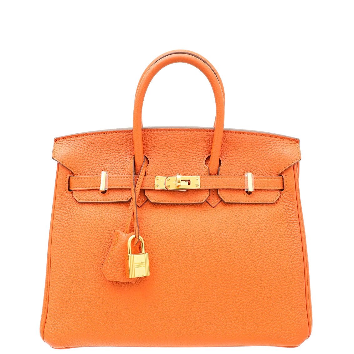 Hermes Orange Retourne Birkin 25 Bag