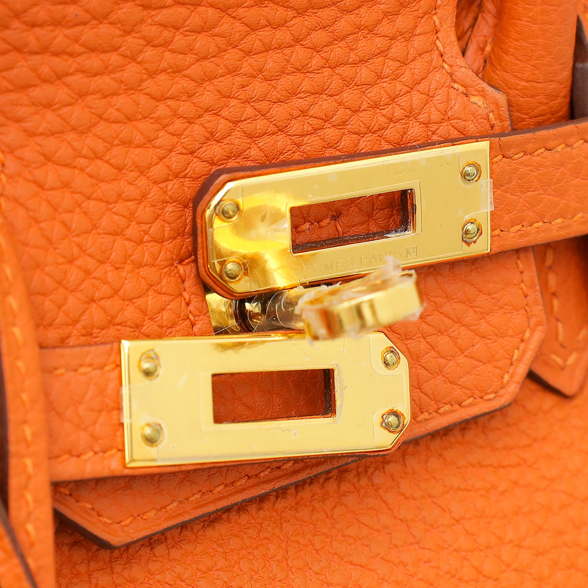 Hermes Orange Retourne Birkin 25 Bag