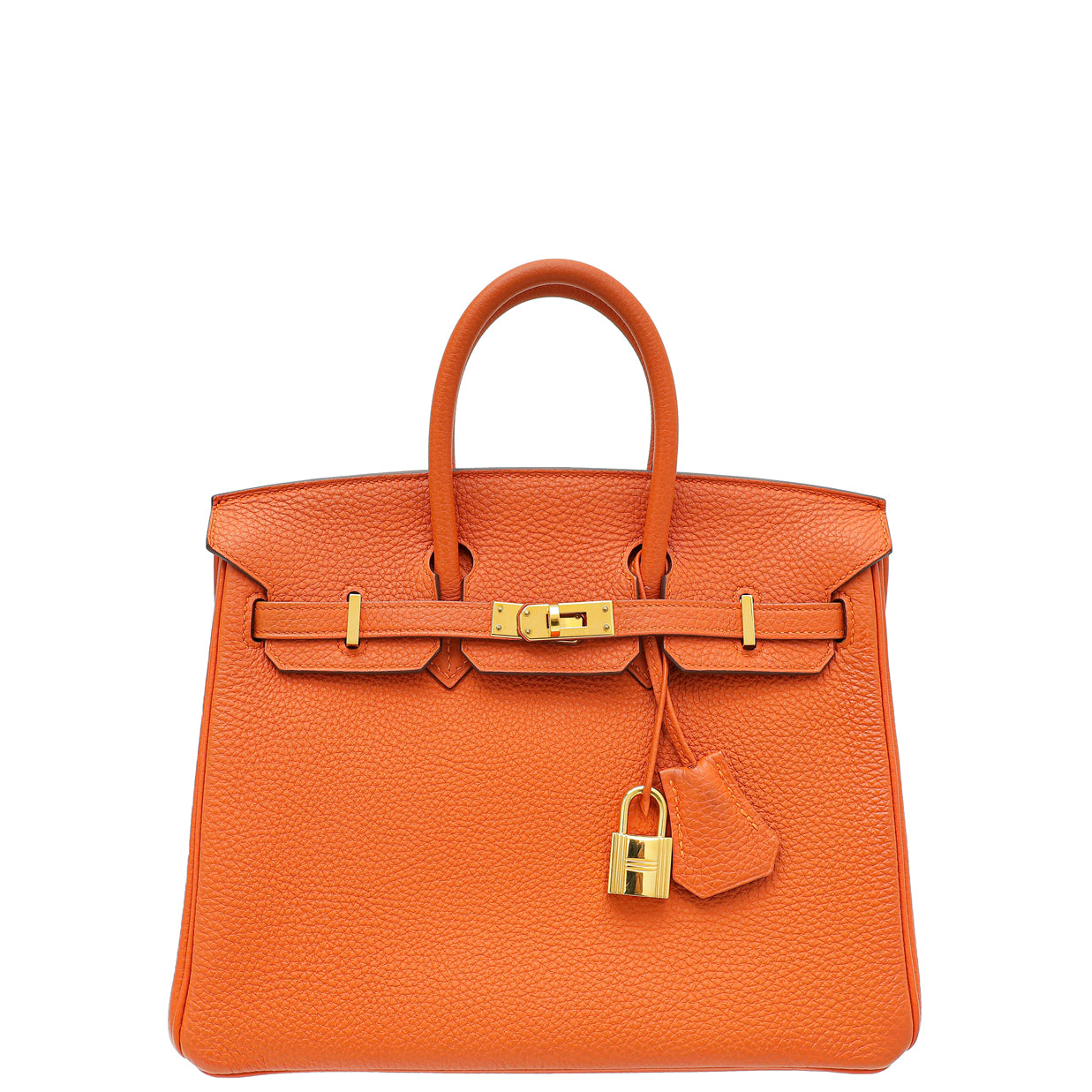 Hermes Orange Retourne Birkin 25 Bag