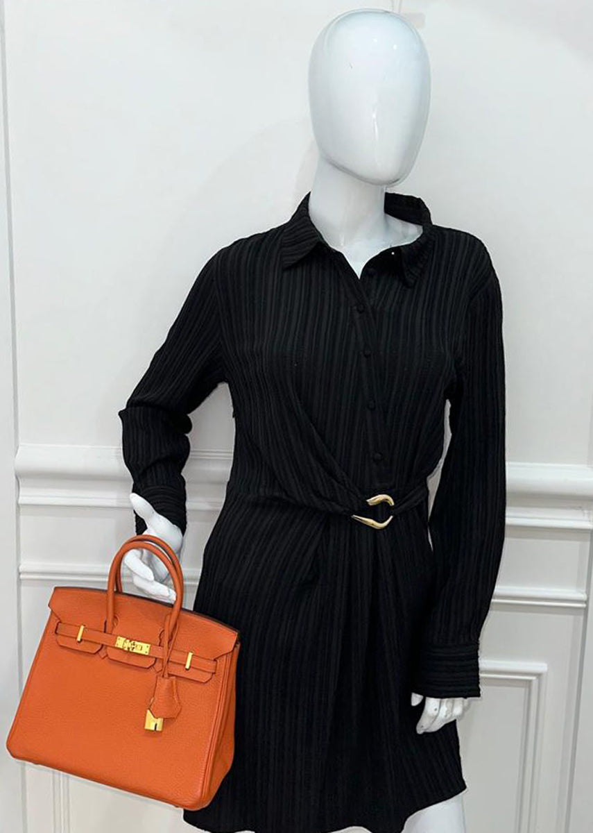 Hermes Orange Retourne Birkin 25 Bag