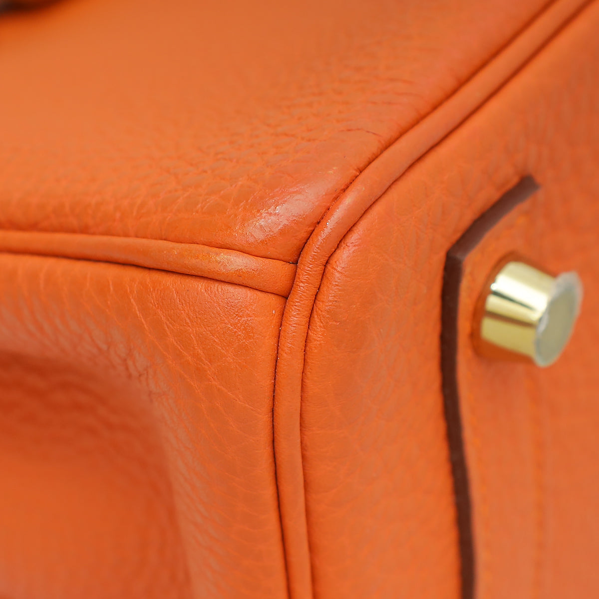 Hermes Orange Retourne Birkin 25 Bag