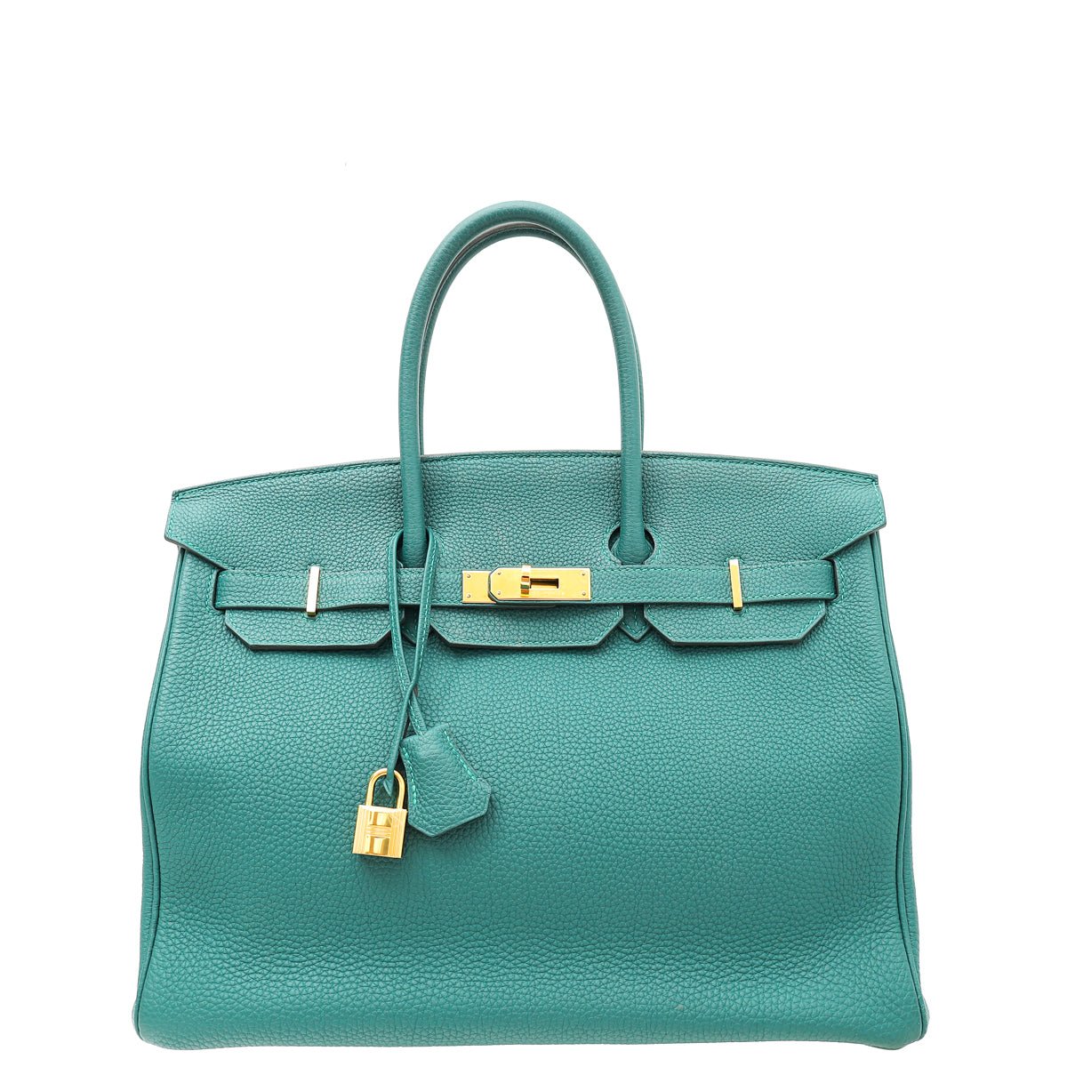 Hermes Malachite Retourne Birkin 35 Bag