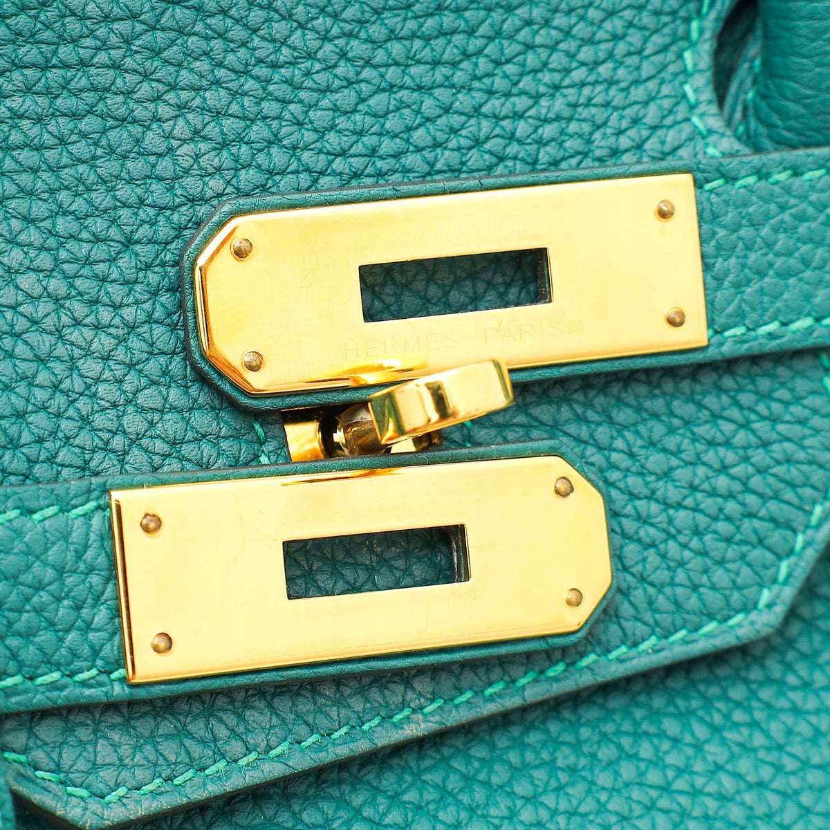 Hermes Malachite Retourne Birkin 35 Bag