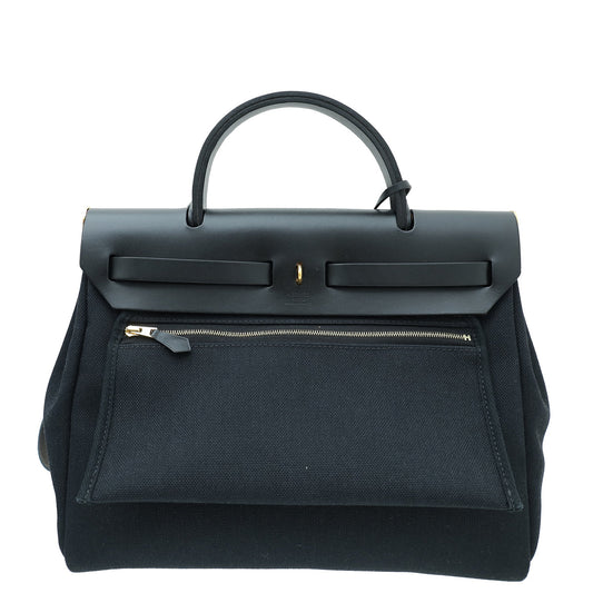 Hermes Noir Herbag Zip 31 Retourne Bag