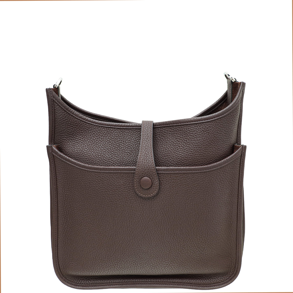 Hermes Chocolate Evelyne III PM Bag W/ Flipperball Sangle Strap