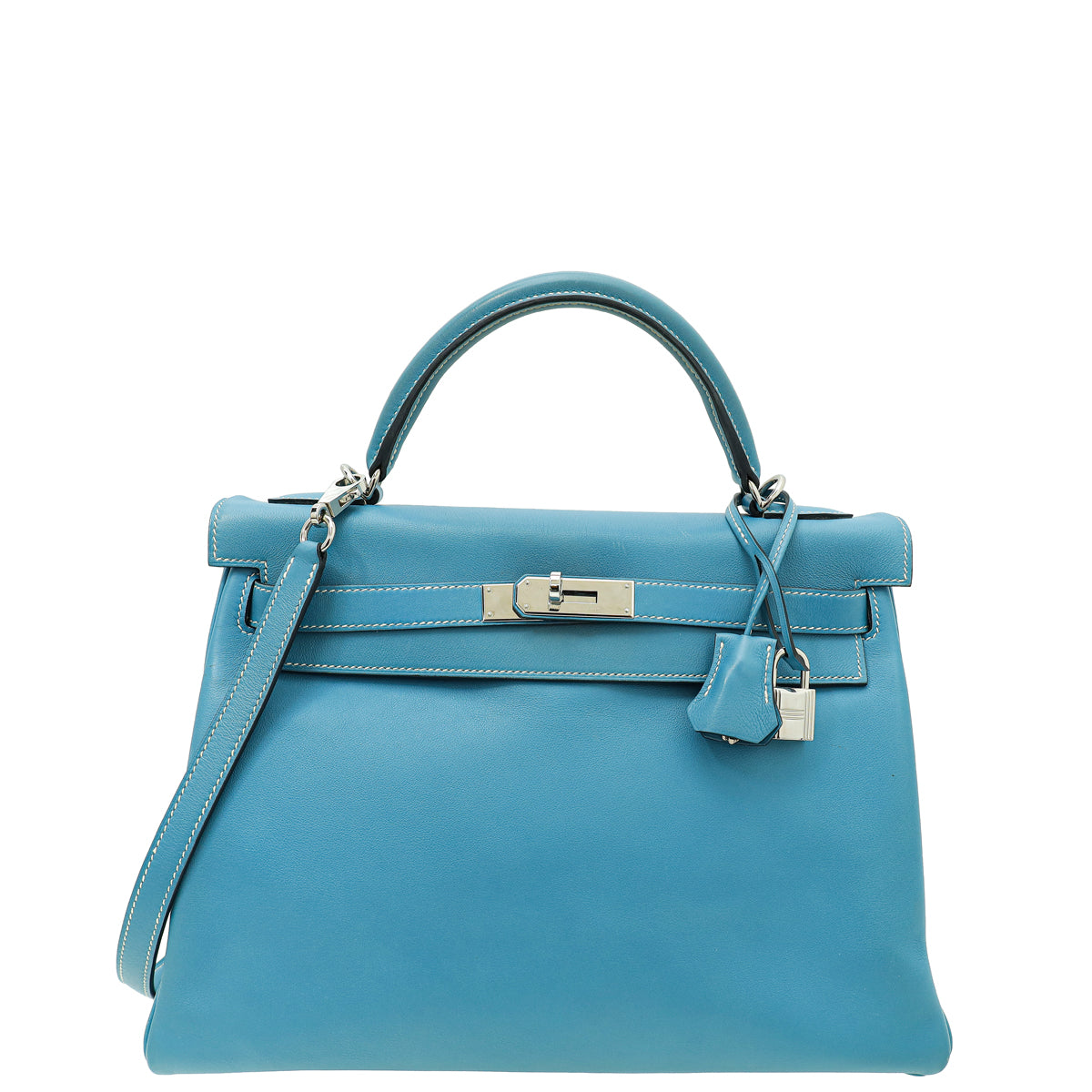 Hermes Bleu Jeans Swift Retourne Kelly 32 Bag