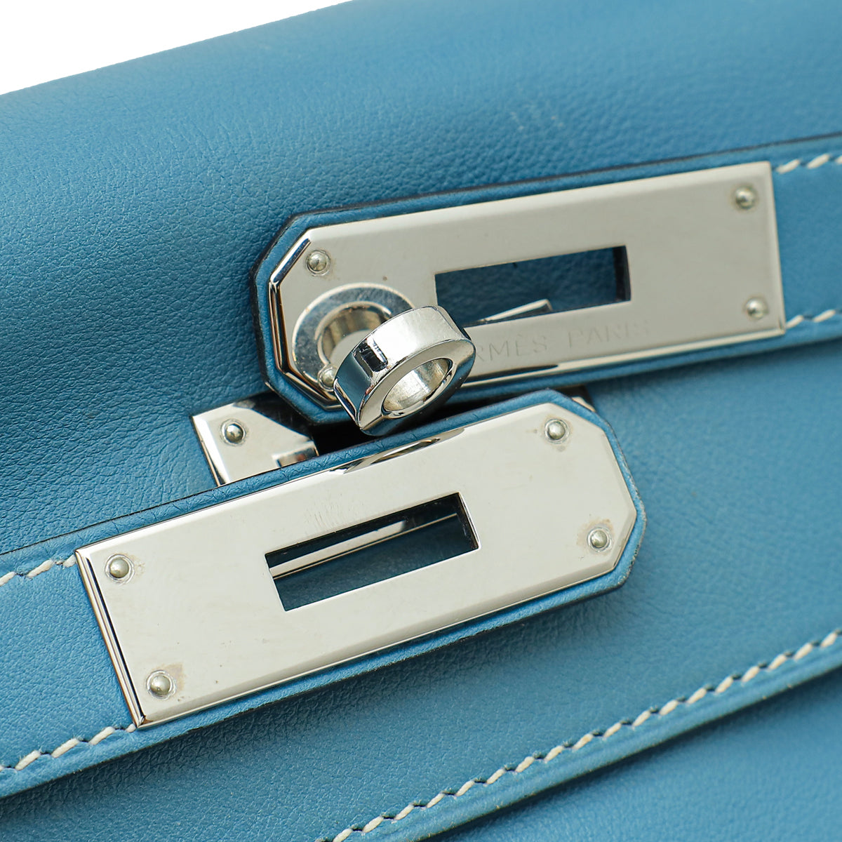 Hermes Bleu Jeans Swift Retourne Kelly 32 Bag