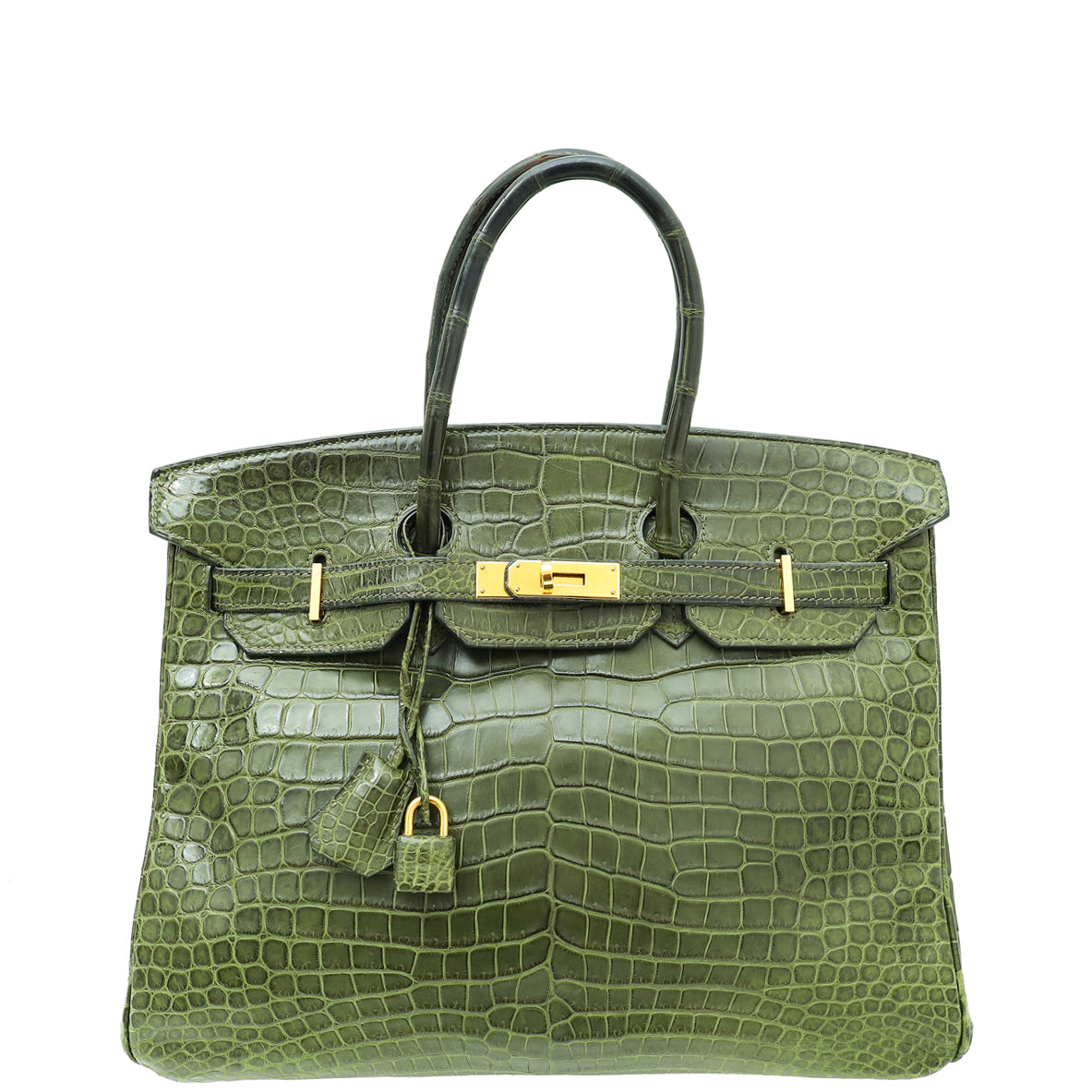 Hermes Vert Veronese Matte Crocodile Porosus Birkin 35 Bag