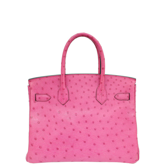 Hermes Fuchsia Ostrich Birkin 30 Bag