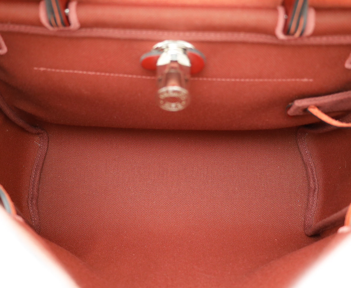 Hermes Rouge H Toile Herbag PM Bag