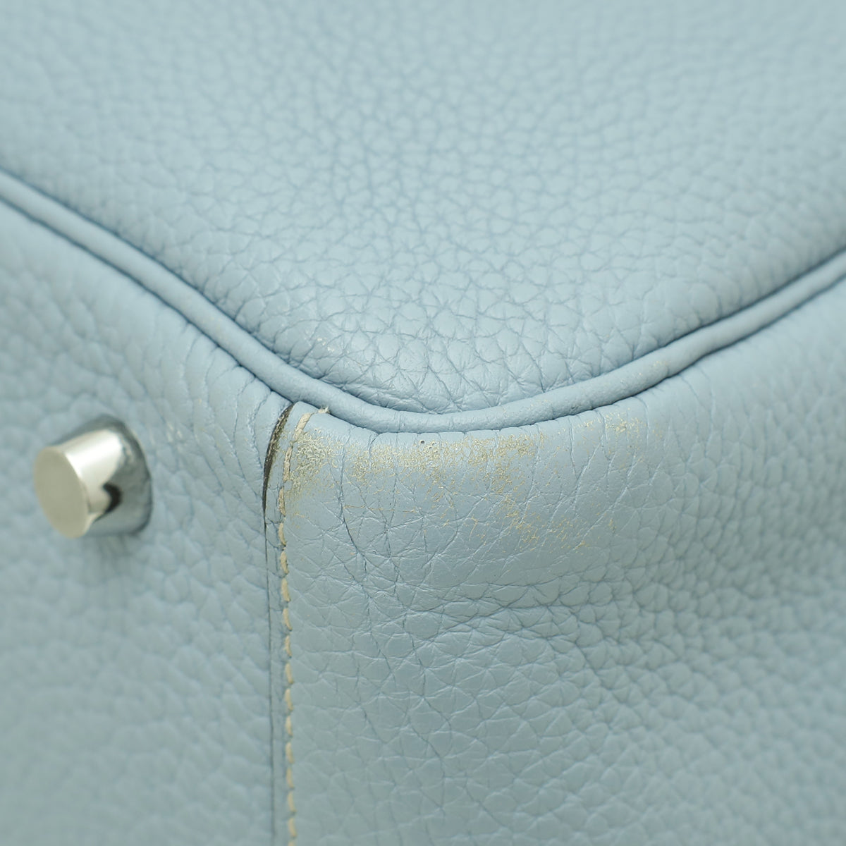 Hermes Blue Lin Lindy 30 Bag