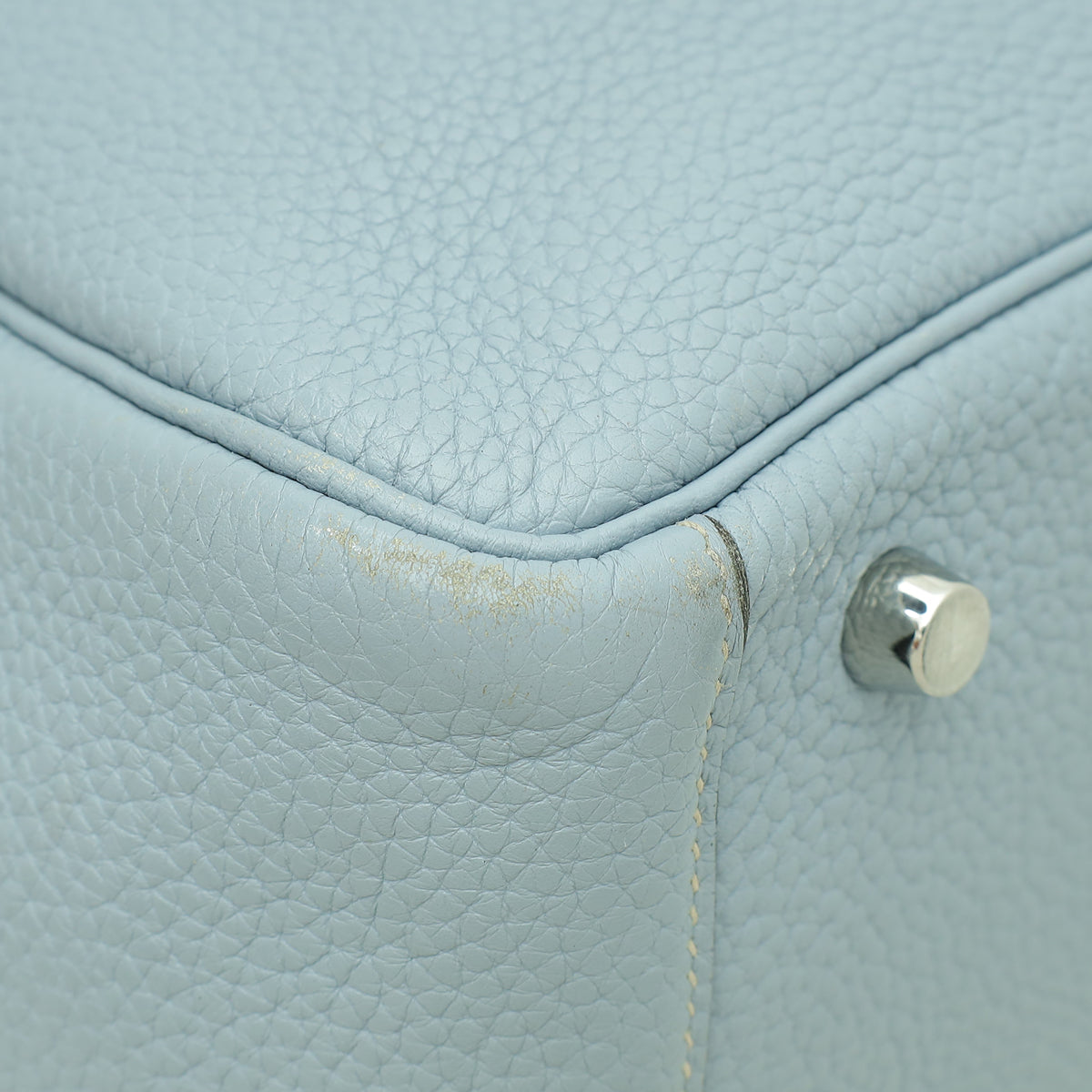 Hermes Blue Lin Lindy 30 Bag