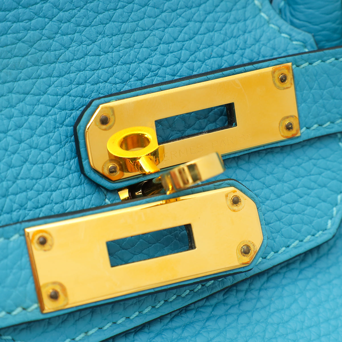 Hermes Turquoise Retourne Birkin 30 Bag