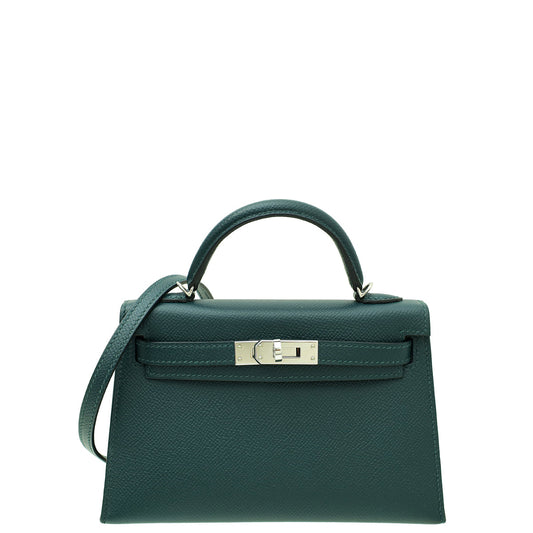 Hermes Vert Fonce Kelly Mini 20 Sellier Bag