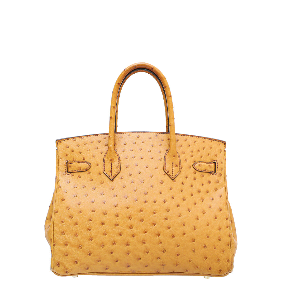 Hermes Saffron Ostrich Birkin 30 Bag