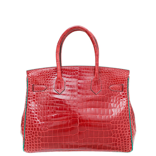 Hermes Bicolor Porosus Crocodile Horseshoe Birkin 30 Bag