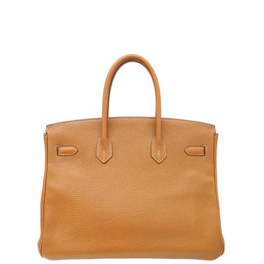 Hermes Gold Retourne Birkin 35 Bag