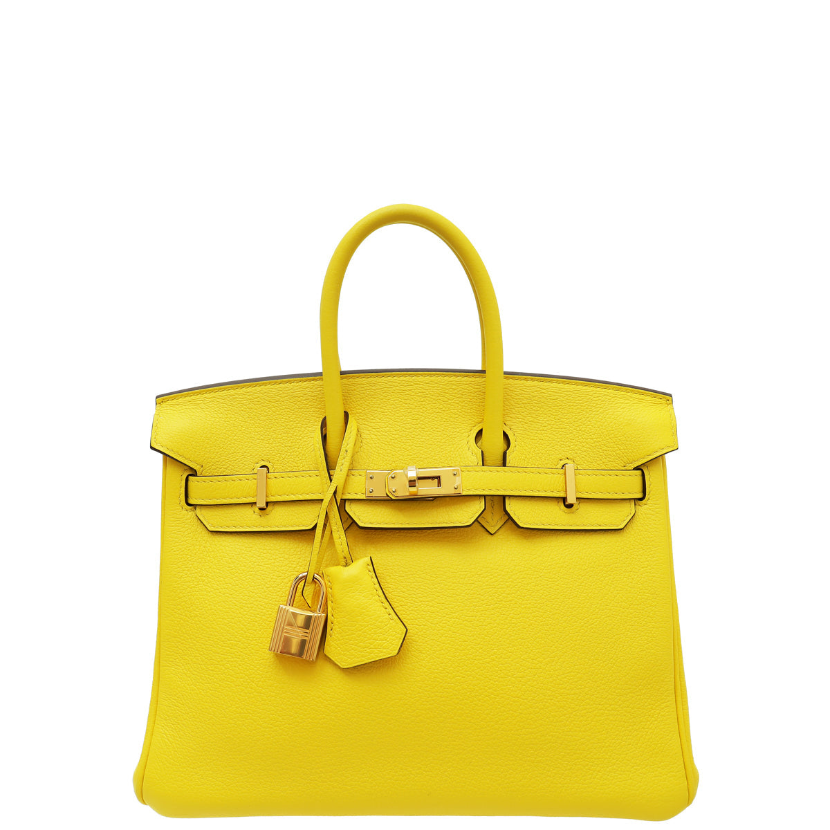 Hermes Jaune De Naples Retourne Birkin 25 Bag