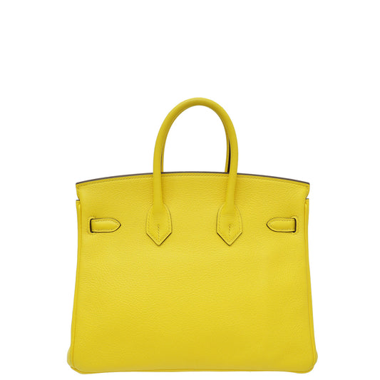 Hermes Jaune De Naples Retourne Birkin 25 Bag