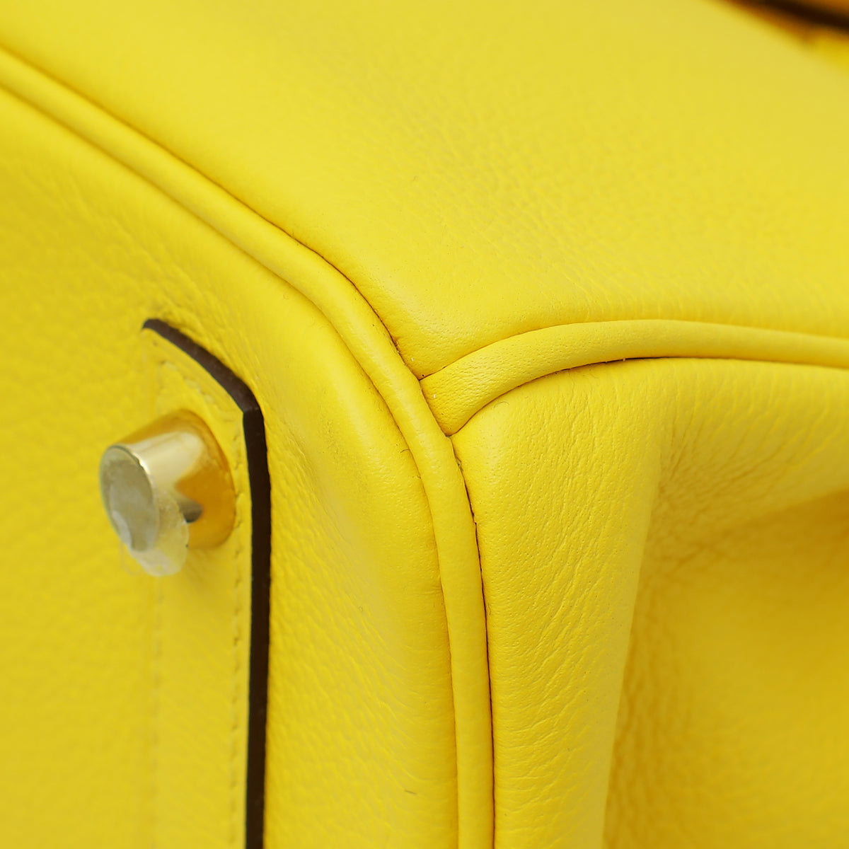 Hermes Jaune De Naples Retourne Birkin 25 Bag