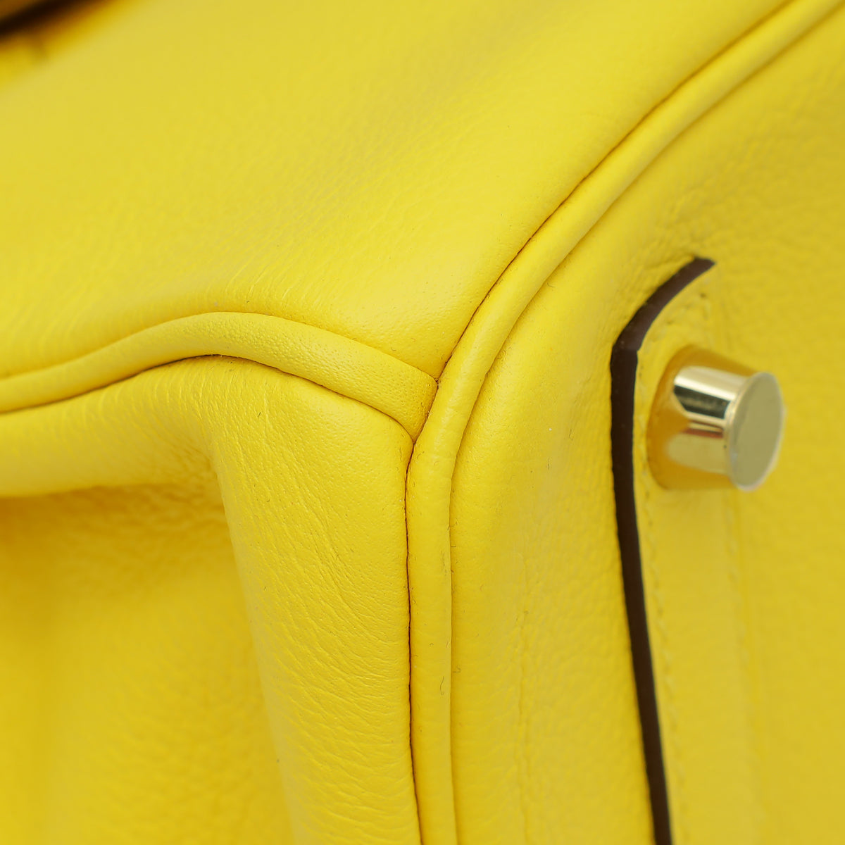 Hermes Jaune De Naples Retourne Birkin 25 Bag