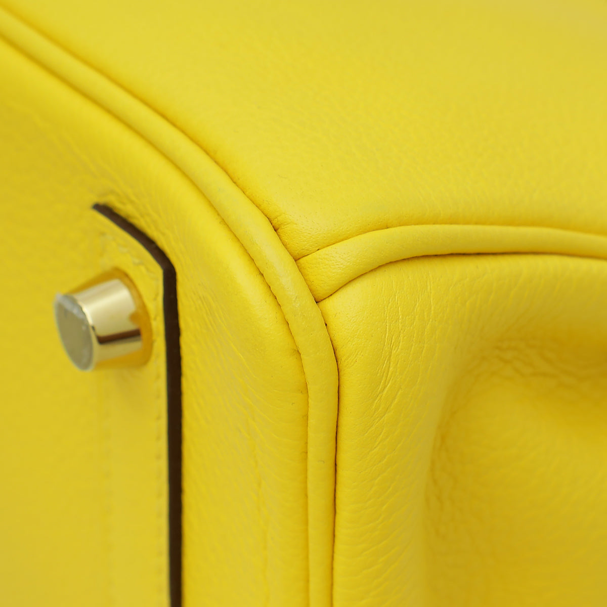 Hermes Jaune De Naples Retourne Birkin 25 Bag