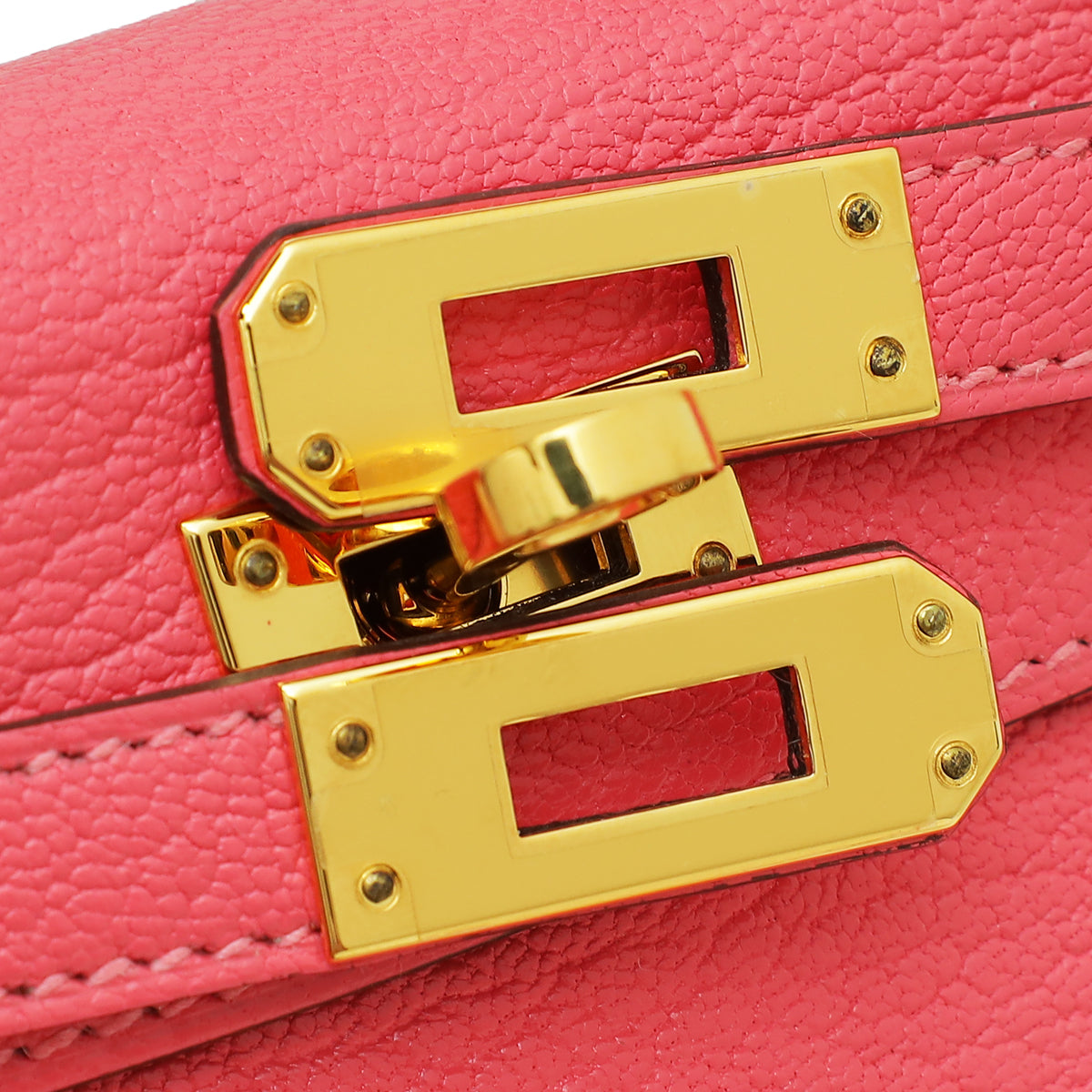 Hermes Rose Lipstick Chevre Mysore Mini Kelly Bag