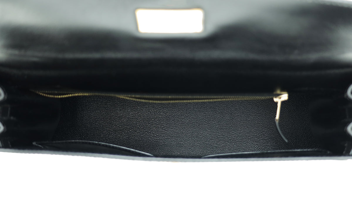 Hermes Noir Box Kelly 32 Bag