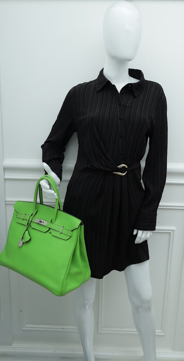 Hermes Vert Cru Birkin 35 Bag