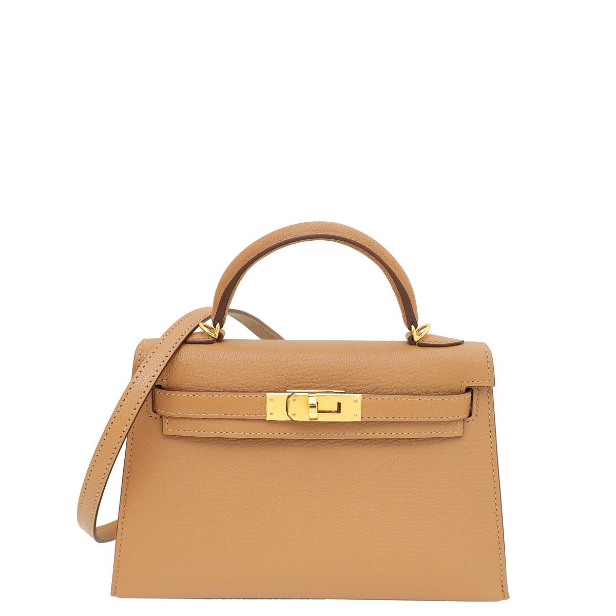 Hermes Quebracho Chevre Mini Kelly Sellier Bag