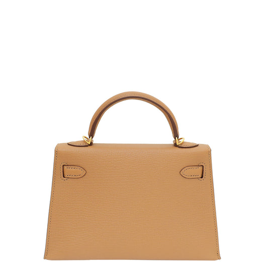 Hermes Quebracho Chevre Mini Kelly Sellier Bag