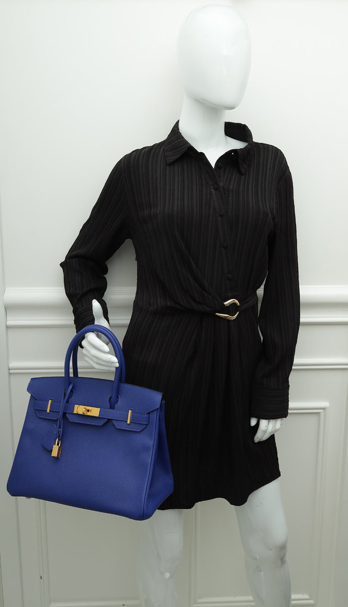 Hermes Bleu Electric Birkin 30 Bag