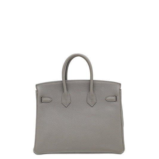 Hermes Gris Etain Birkin 25 Bag