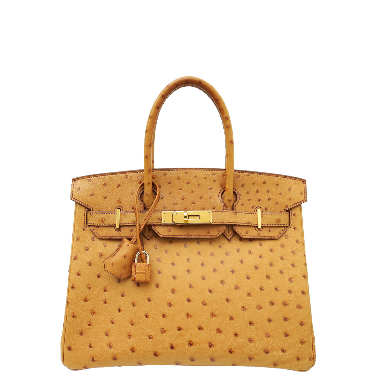 Hermes Tabac Camel Ostrich Birkin 30 Bag