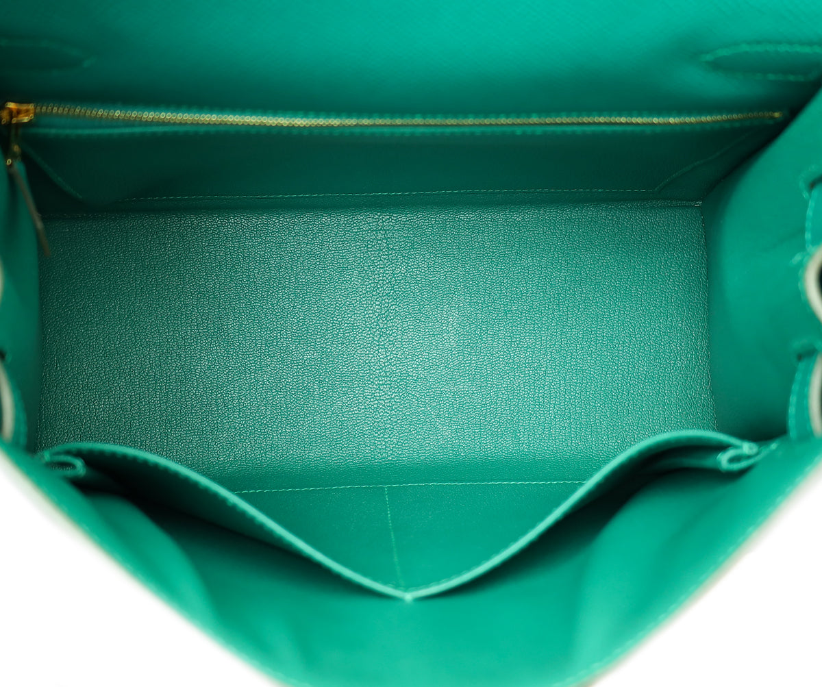 Hermes Malachite Sellier Kelly 28 Bag