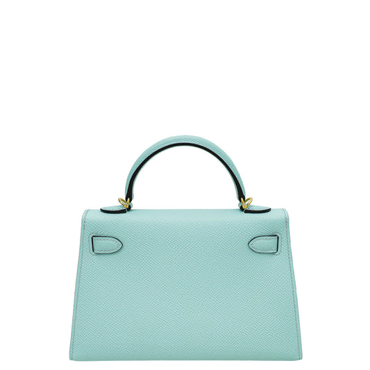 Hermes Bleu Zephyr Sellier Mini Kelly Bag