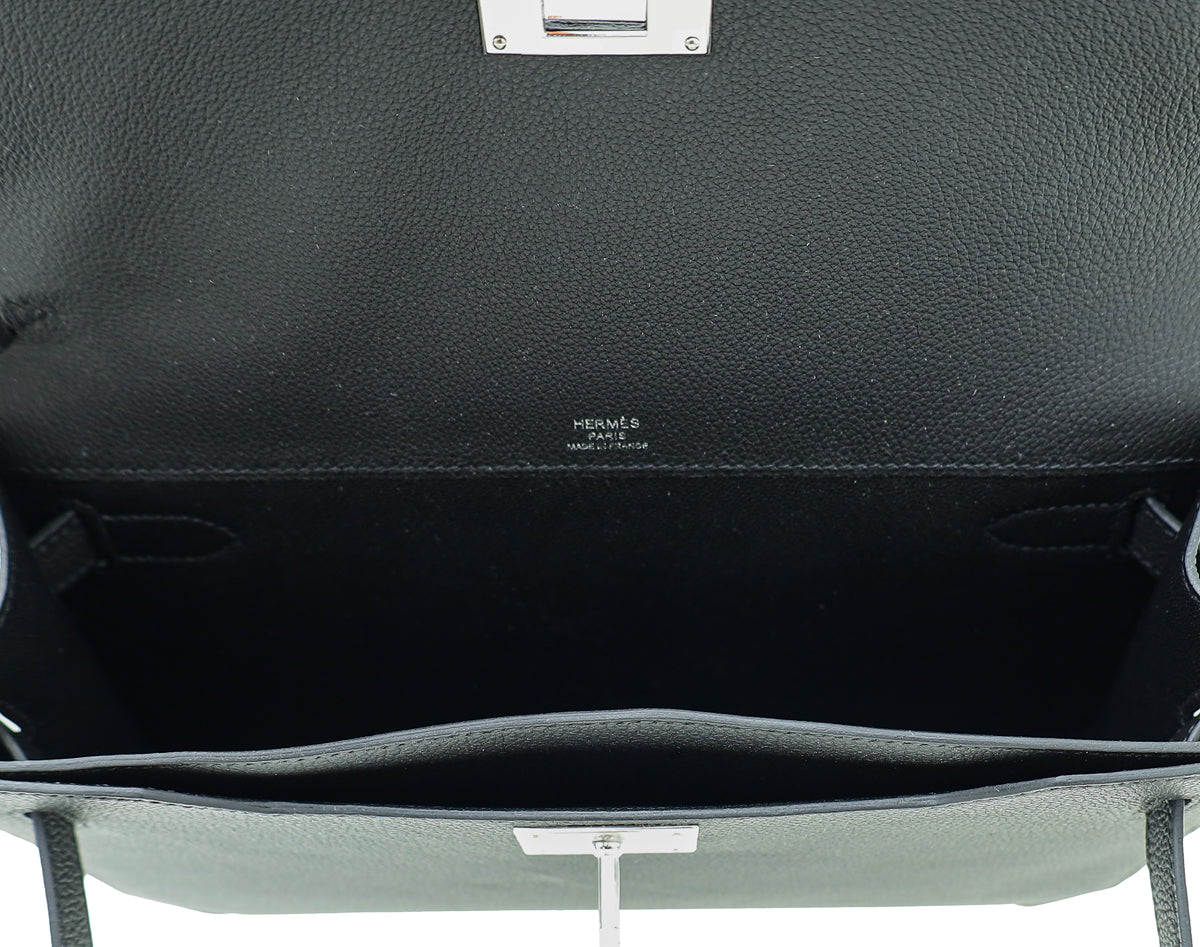 Hermes Noir Kelly depeches 25 Pouch