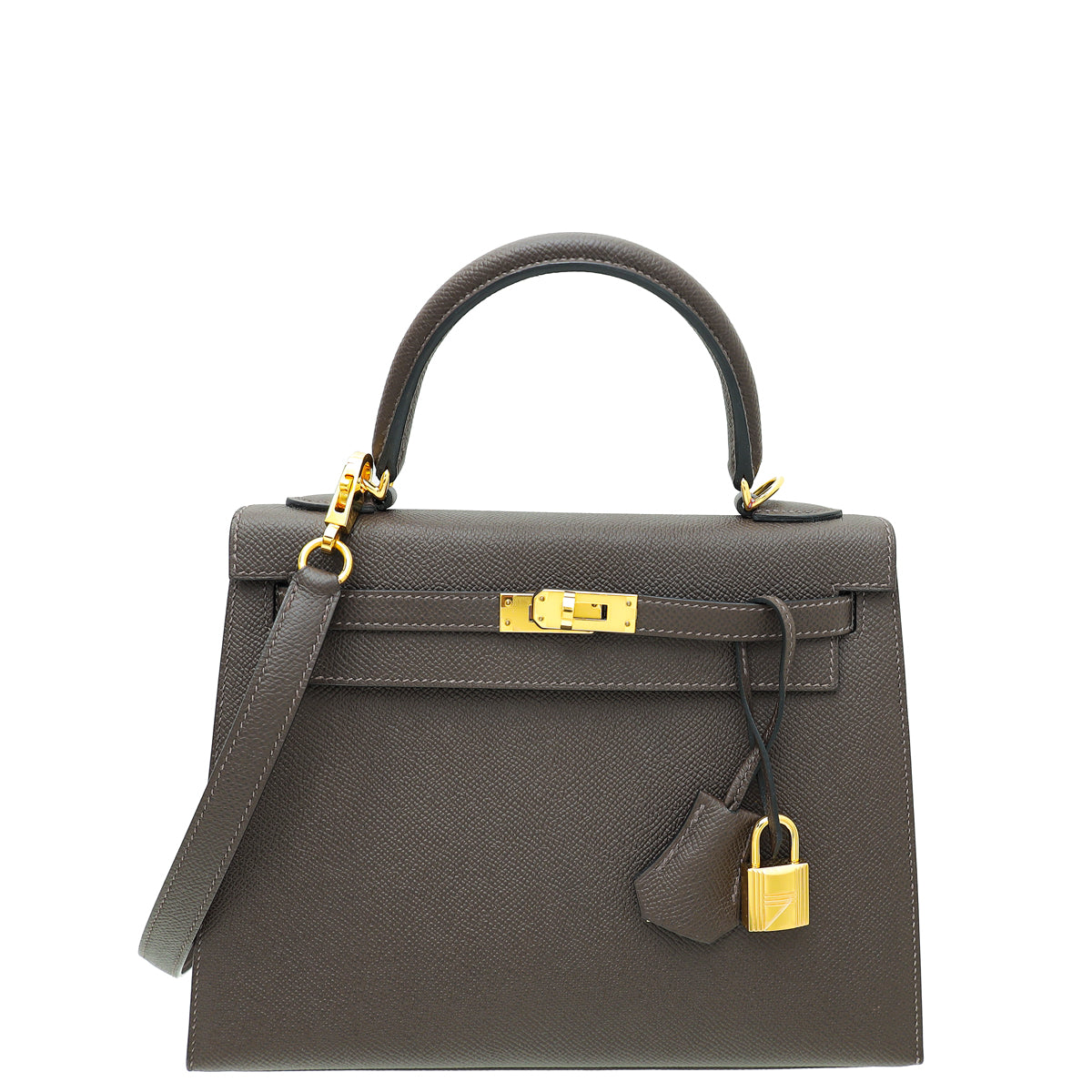 Hermes Chocolate Sellier Kelly 25 Bag