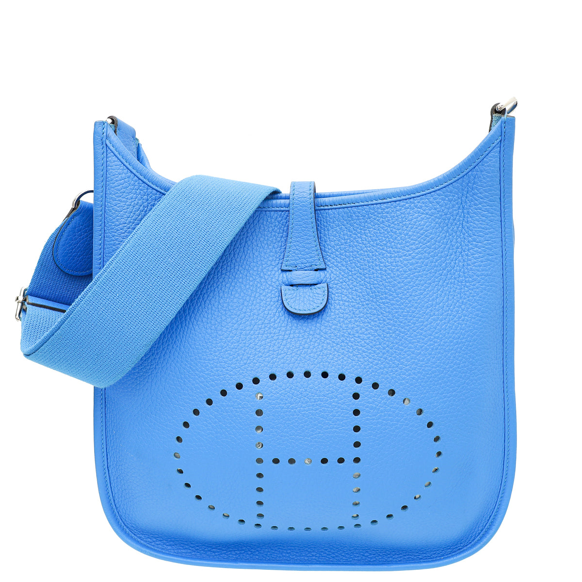 Hermes Bleu Zanzibar Evelyne III PM Bag