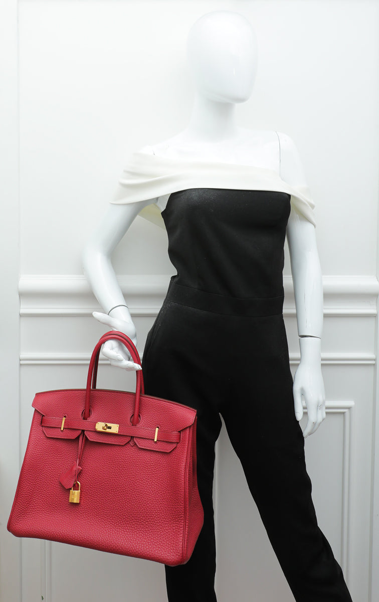 Hermes Rouge Vif Birkin 35 Bag